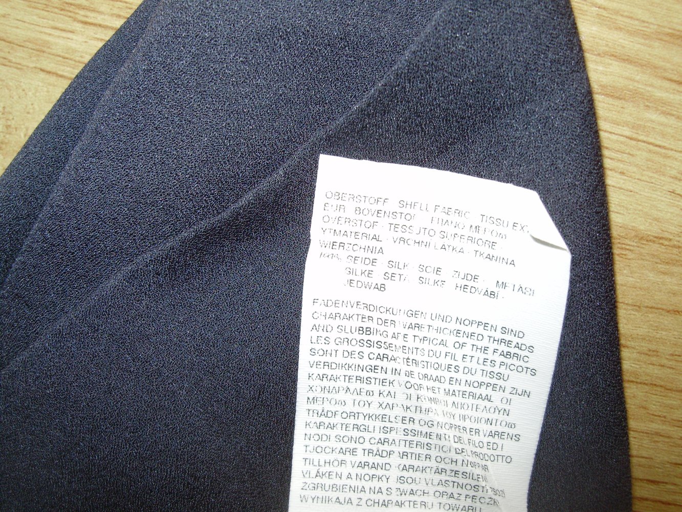 Rene Lezard Top dunkelblau große Glitzersteine 100% Seide 36