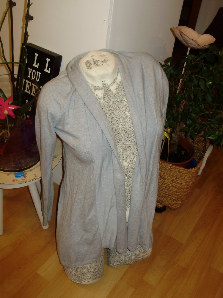 zara Strickmantel hellblau Gr M