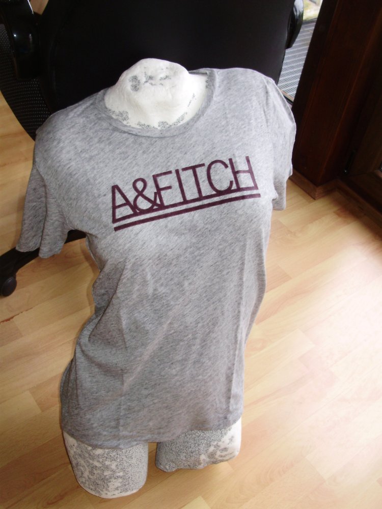 Abercrombie & Fitch Shirt grau Samtdruck M