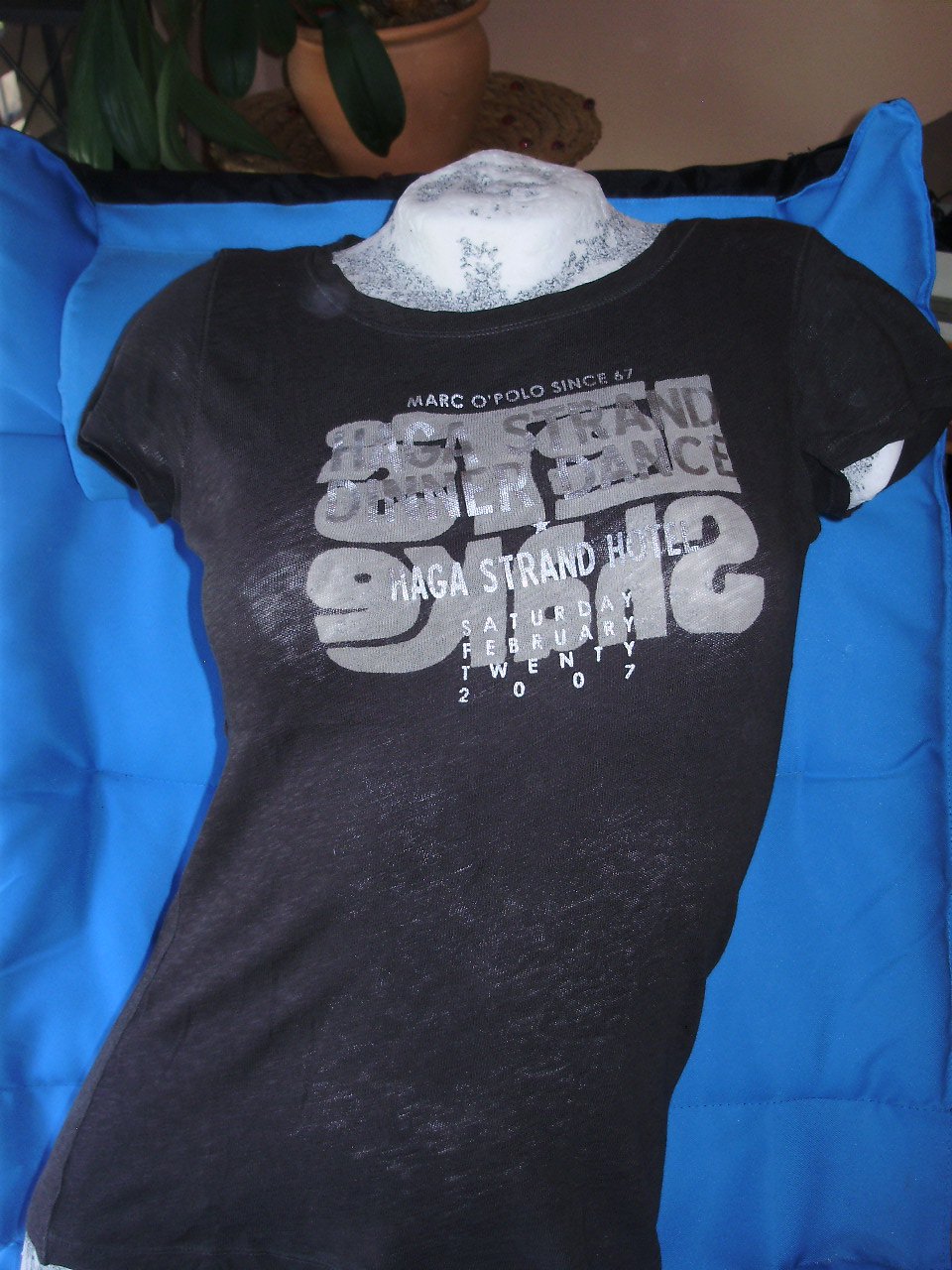 Marc O´Polo Shirt braun sehr weich Print Silber S passend