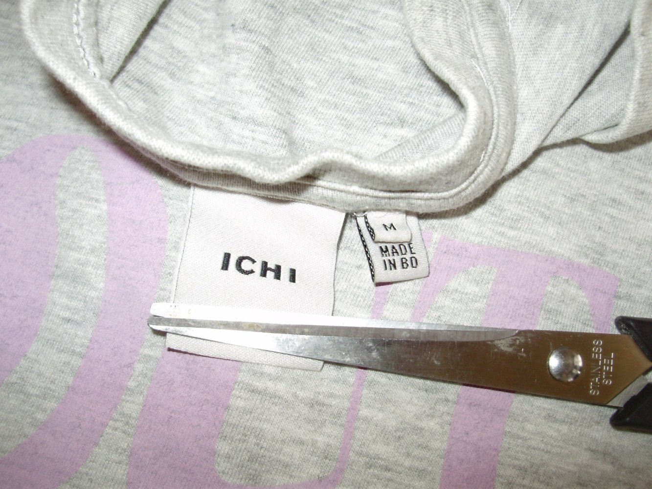 Ichi Shirt hellgrau Print M