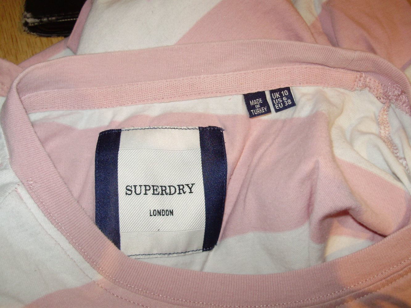 Superdry Shirt rose -weiß Streifen Cropped 38