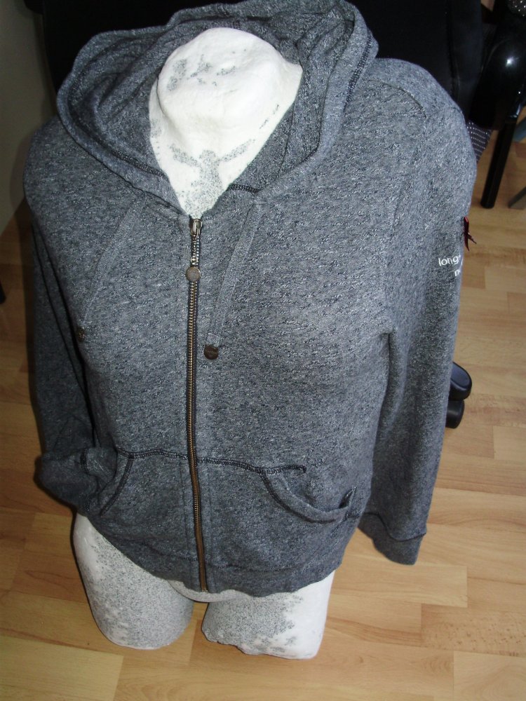 Odd Molly Cardigan grau Kapuze BW 1 = S