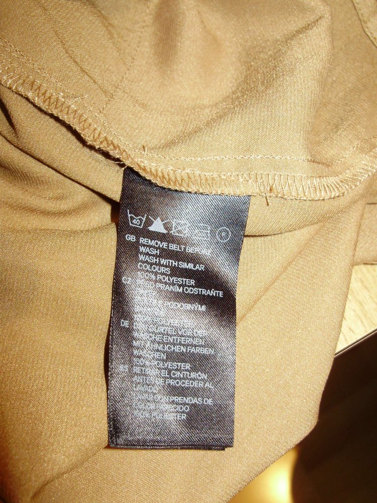 H&M Kleid braun wie Satin Flechtgürtel 36