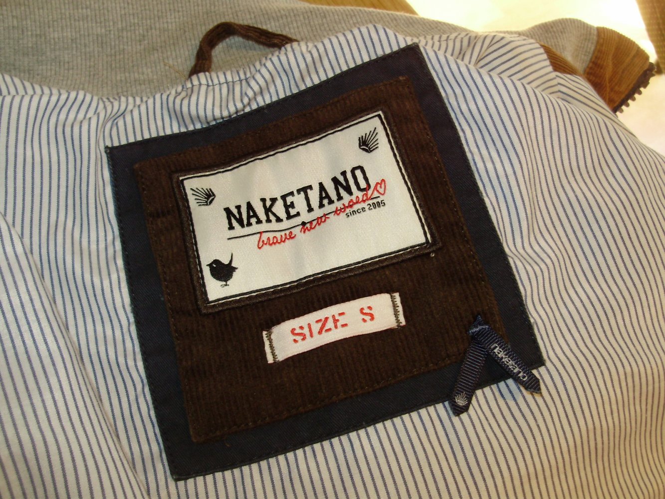 Naketano Jacke blau braun Kapuze S