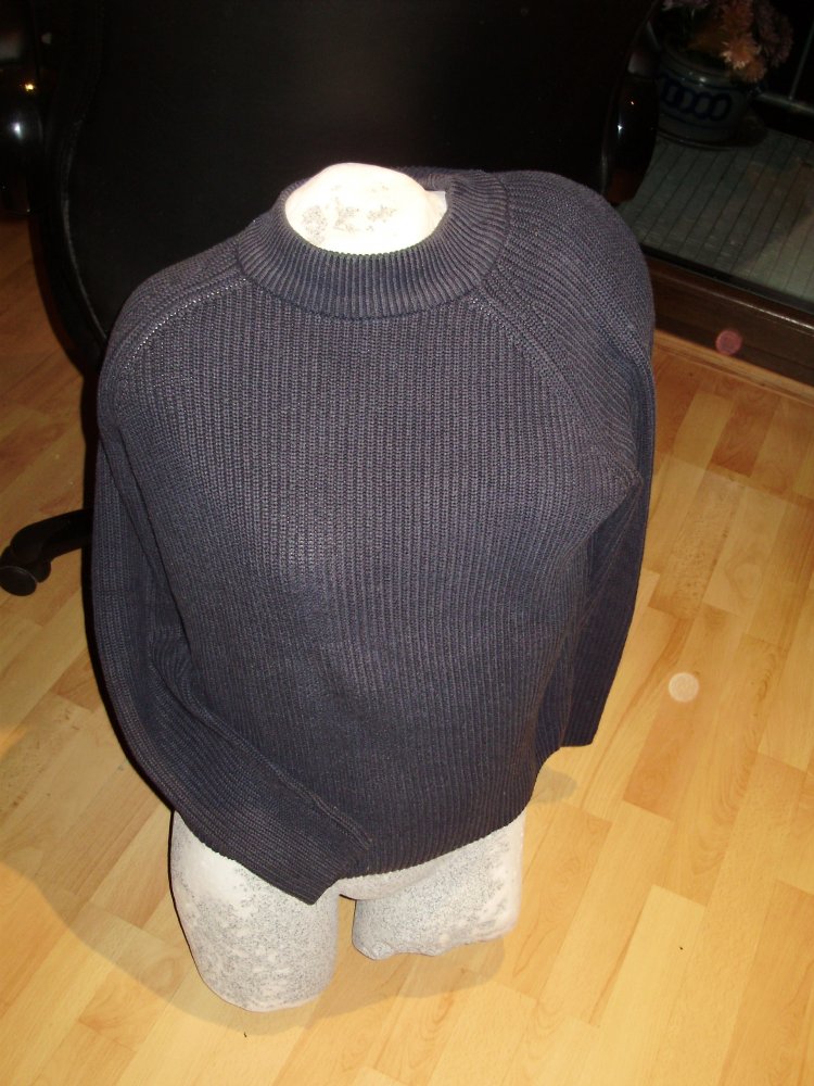 H&M Pullover dunkelblau Rippen lässig Gr S