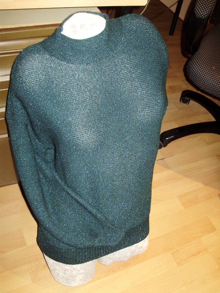 Hallhuber Pullover dunkelgrün Glitzer M