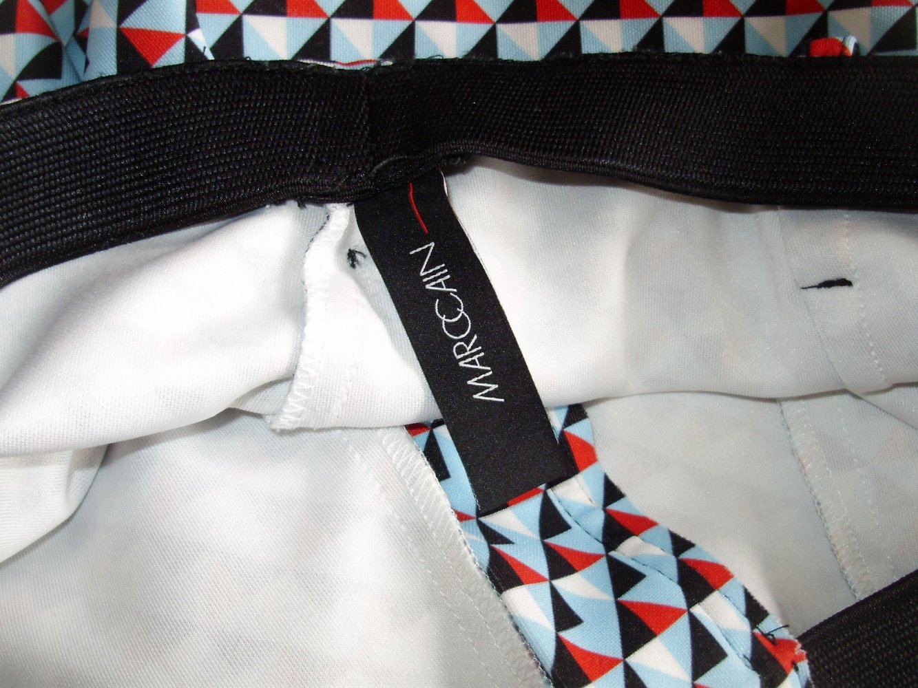 Marc Cain Hose Stretch blau rot weiß Muster M