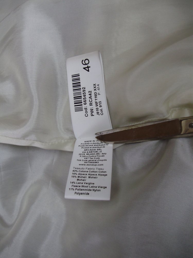 Dondup Mantel Mohair ausgefallen, edel Gr 46 wie neu