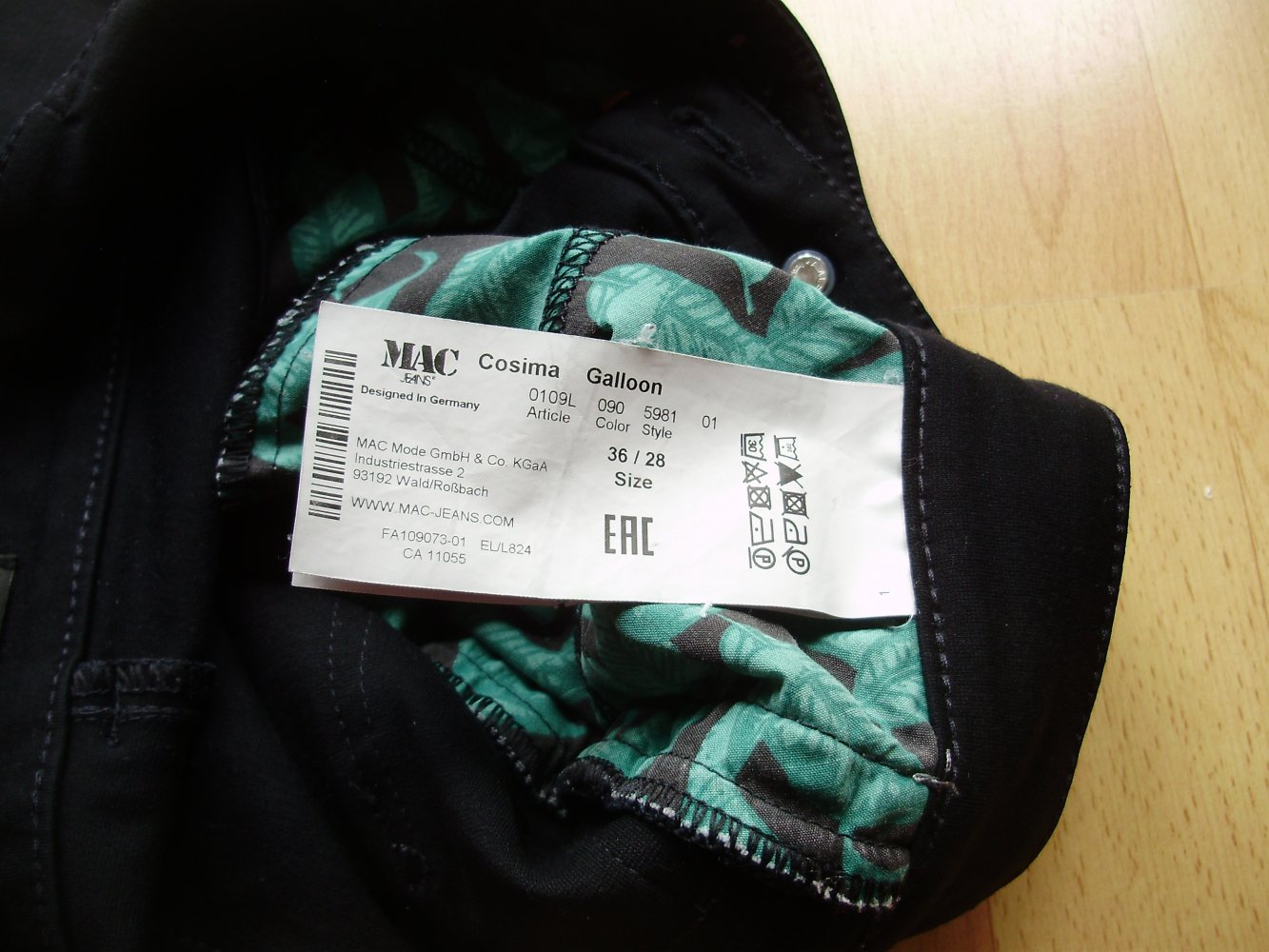 Mac Hose Cosima Schwarz silber 36 / 28