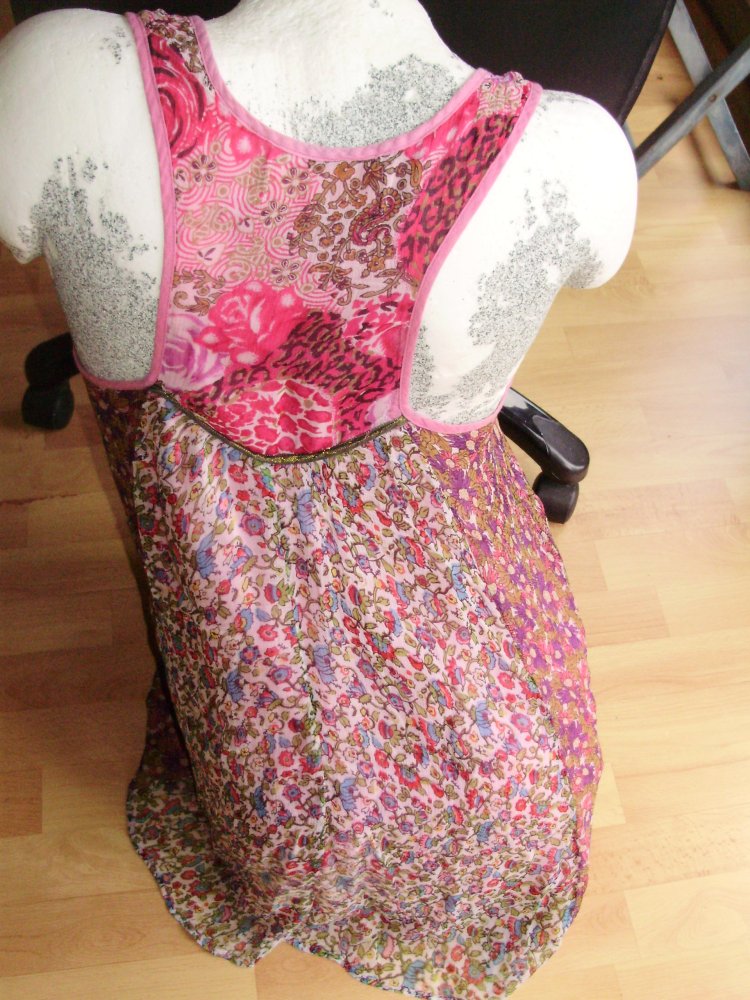 Bleifrei Kleid ausgefallen bunt zweilagig S