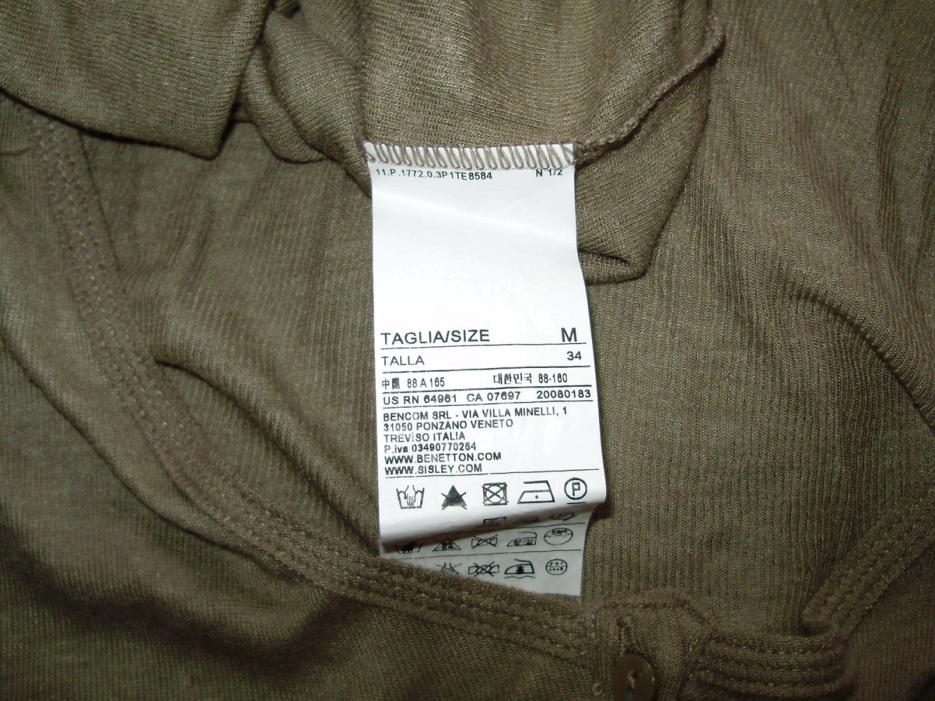 benetton Twin Set khaki Wolle/ Viskose leicht Longform M