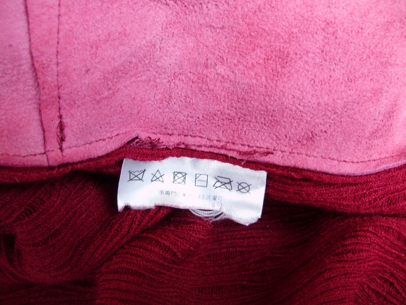 Max&Co kurzer Cardigan Leder echt mit Strick rot Gr M wie neu