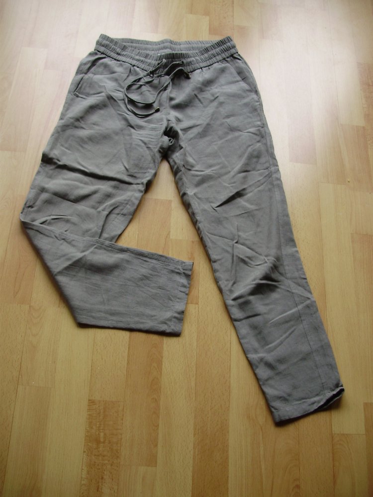 Lascana Hose helles Khaki Olive Leinenanteil Gr 36