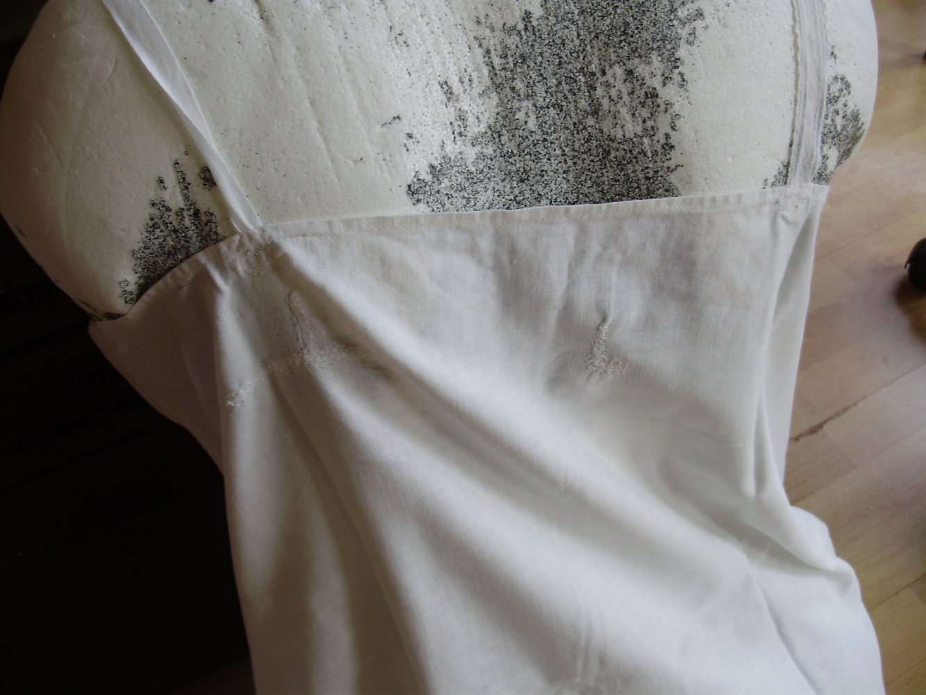 Vintage Unterkleid Nachthemd Baumwolle weiß Spitze 48