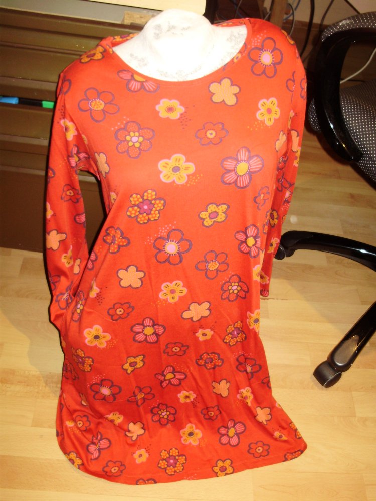 Gudrun Sjöden Kleid rot bunte Blumen Baumwolle organic M