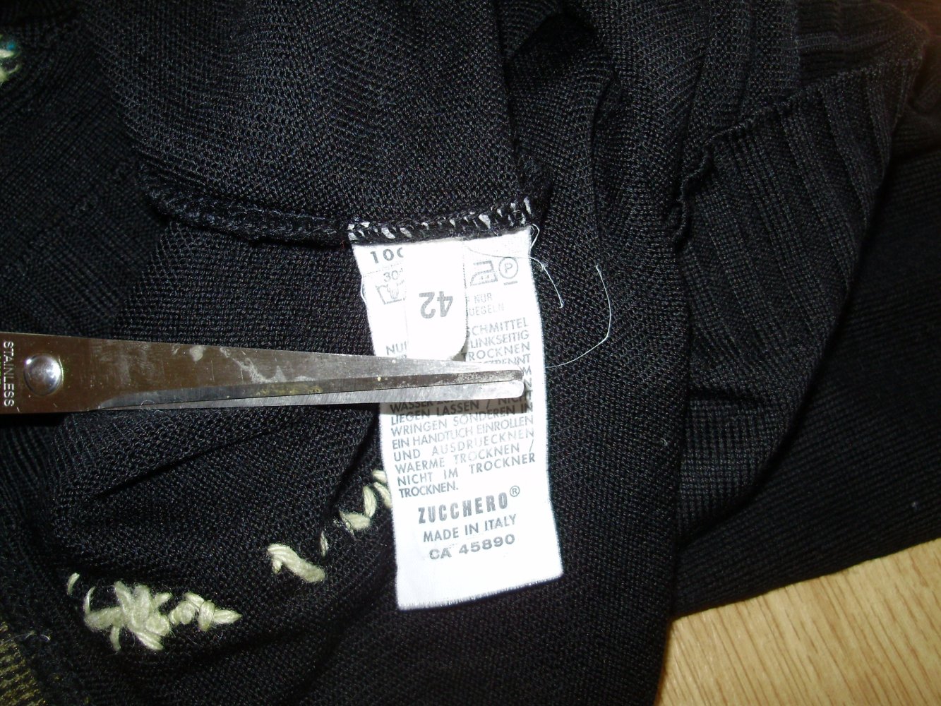 Zucchero Cardigan schwarz ausgefallen Gr 42 100% Wolle