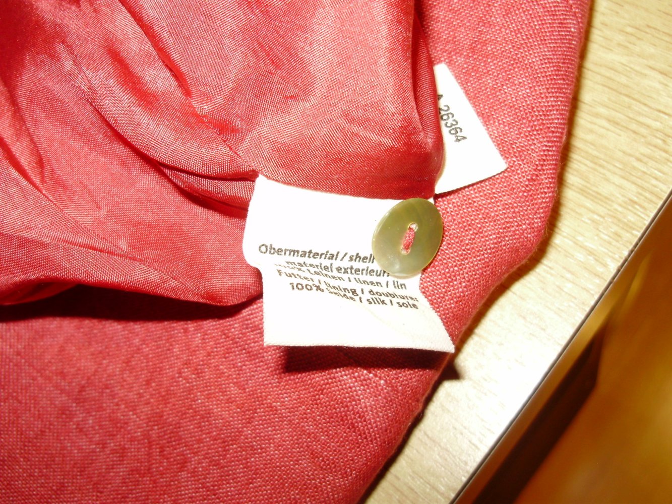 Hess natur 100% Leinen Rock rot gefüttert midi 36