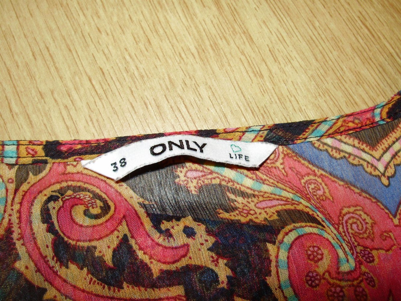 Only Kleid lang bunt Herbstfarben 38