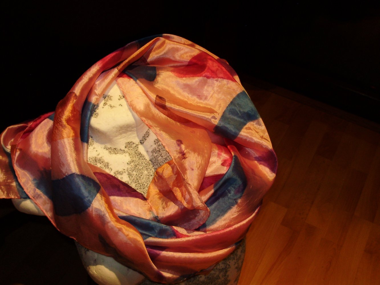 Seide Tuch groß 100 cm x 100 cm rose bunt wie neu