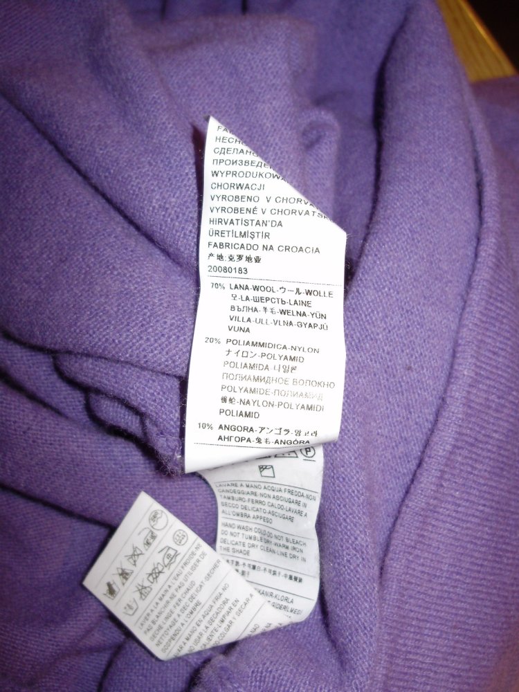 benetton Strickkleid lila Wolle / Angora S