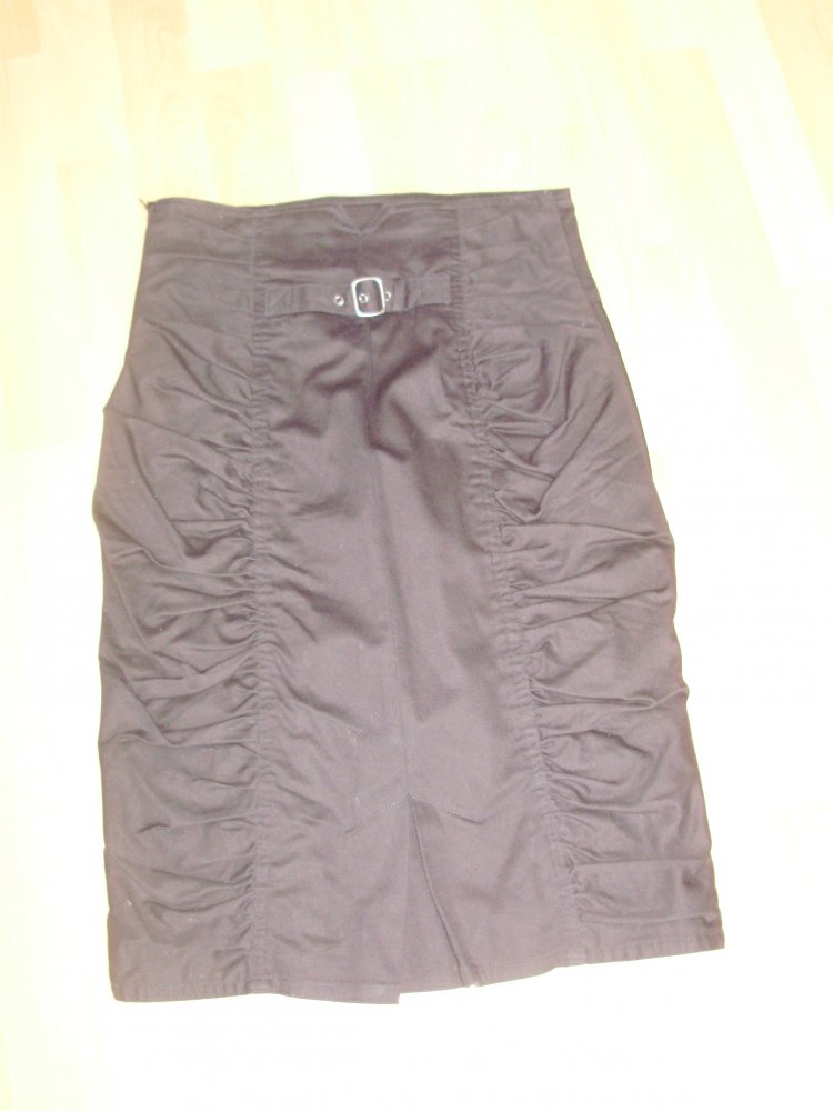 Mango Rock Midi schwarz ausgefallen Raffung Gr 38