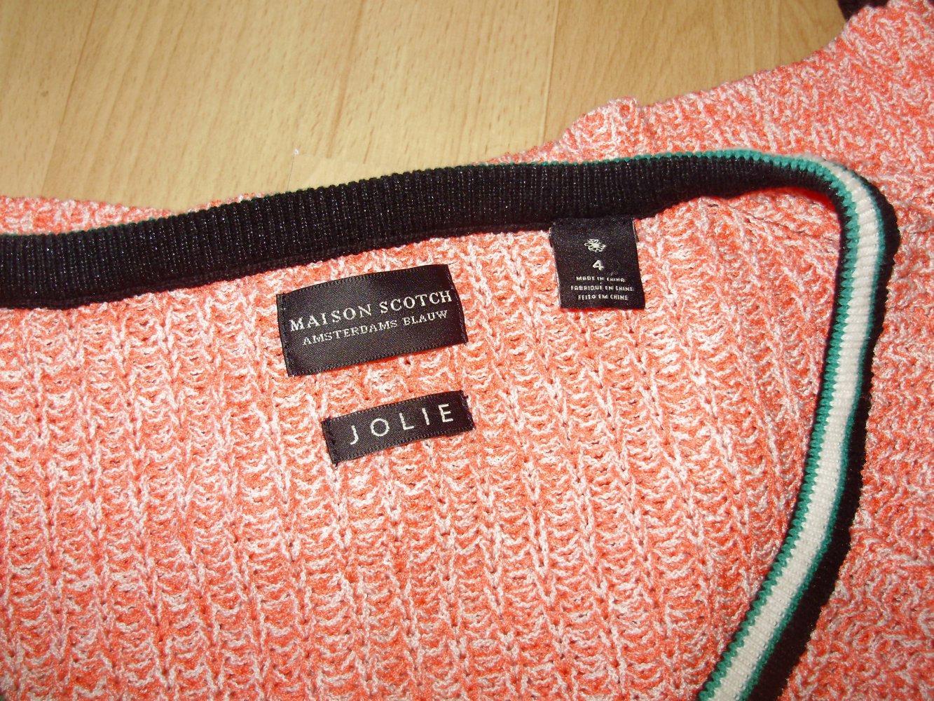 Maison Scotch rot beige meliert Knopfverschluss Modell Jolie Gr 4 = L wie neu