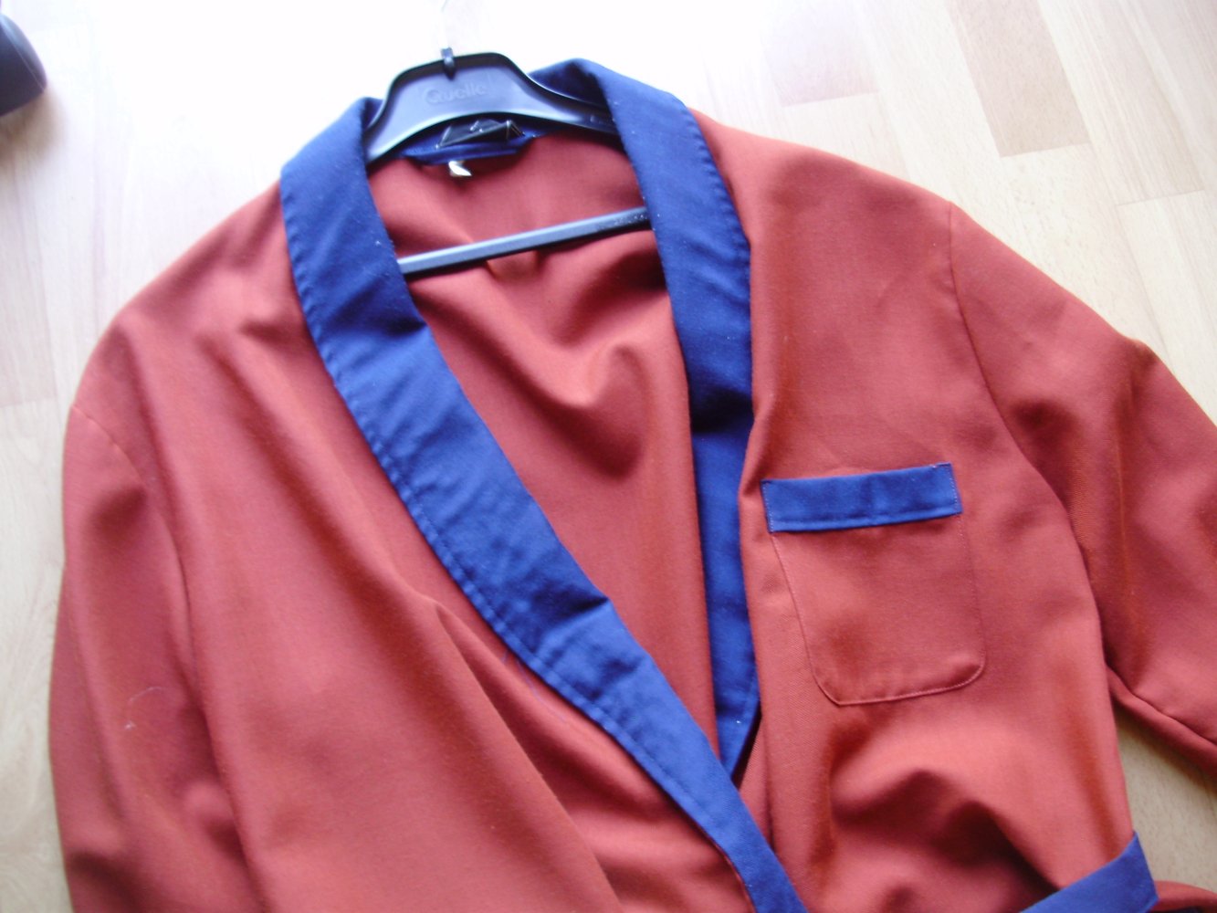 Seidensticker Morgenmantel braun blaue Blenden Gr 54 passend