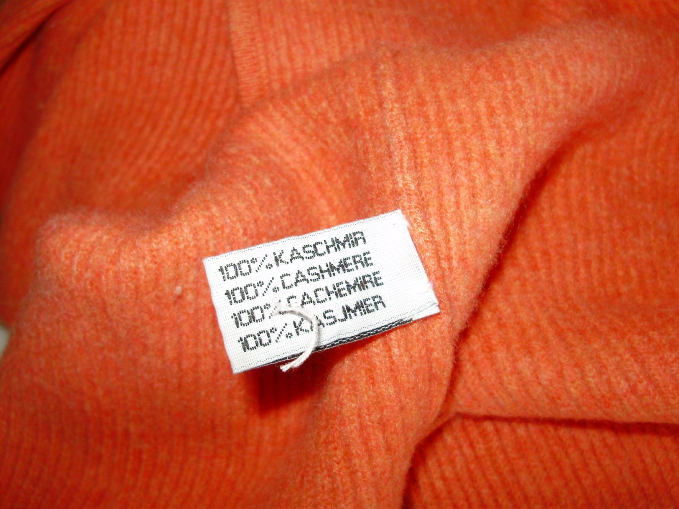 Pullover rostrot Kragen Knöpfe 100% Kaschmir M passend