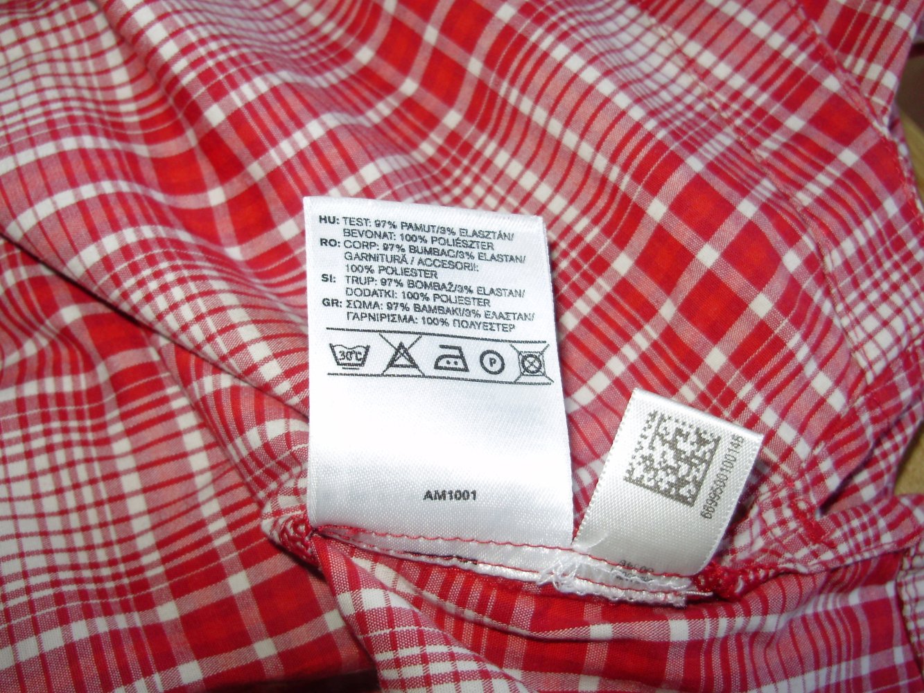 adidas Bluse kariert rot Drücker o. Arm Gr L