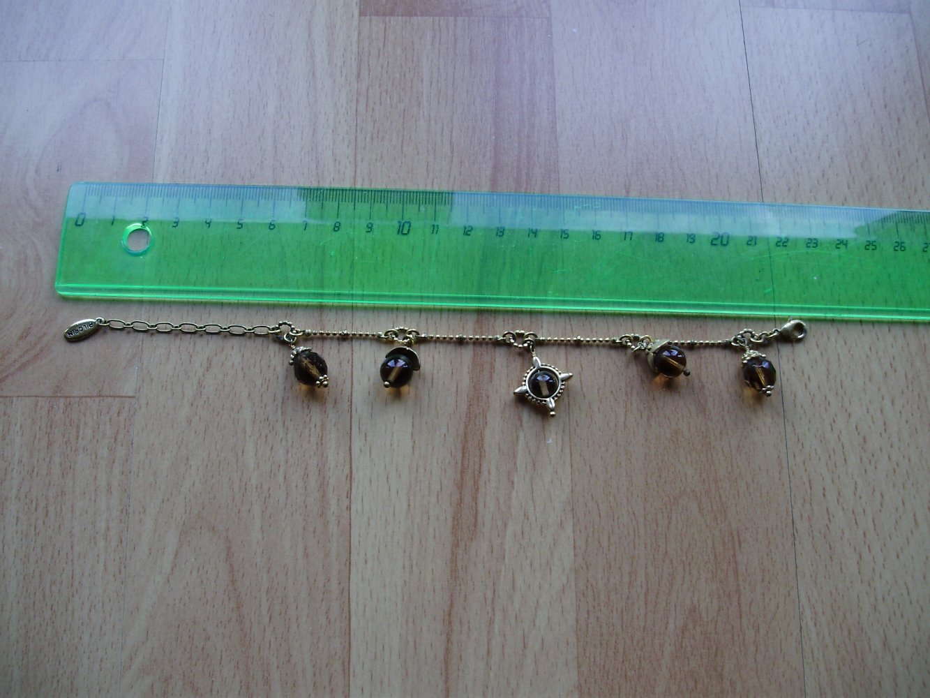 Pilgrim Armband golden braune Perlen verstellbar