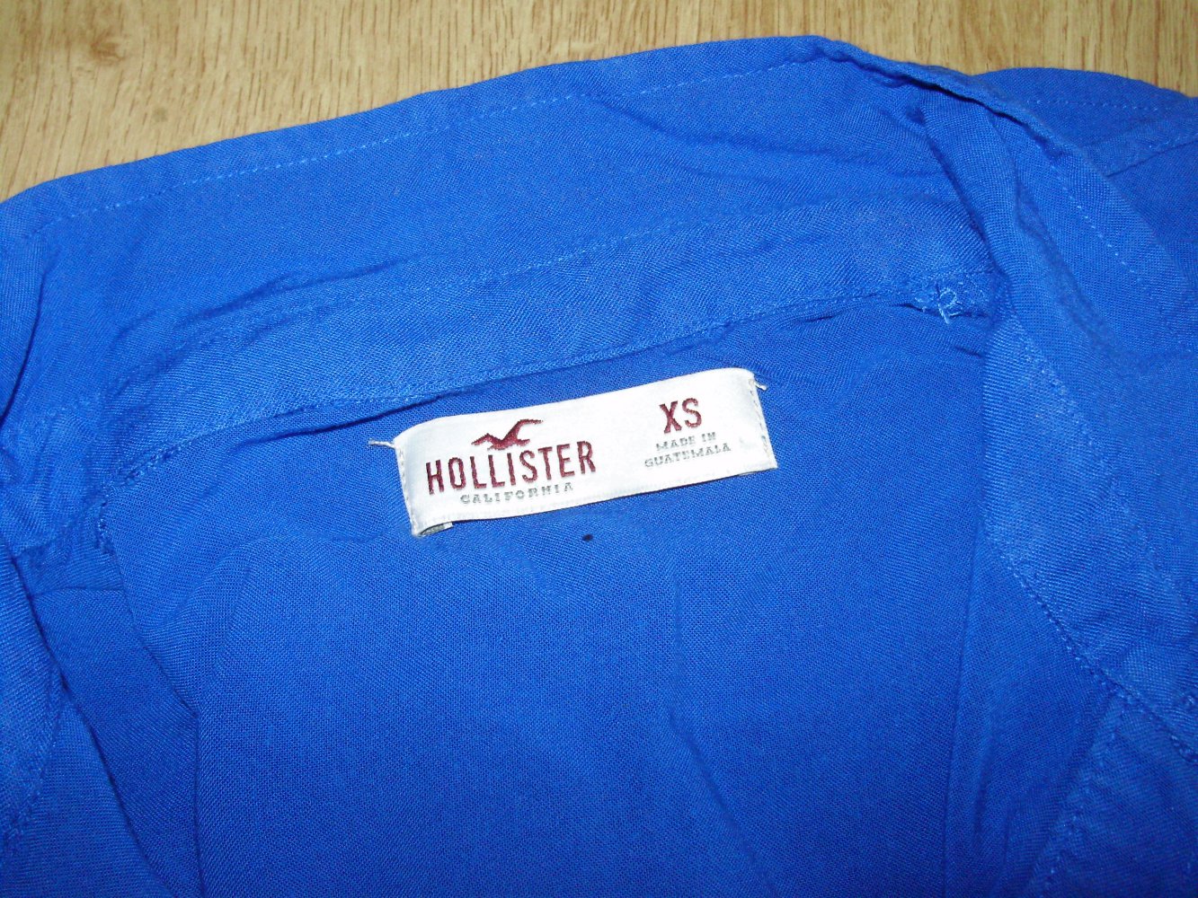 Hollister Bluse wunderschönes Blau weich und angenehm Gr XS / S Topzustand!