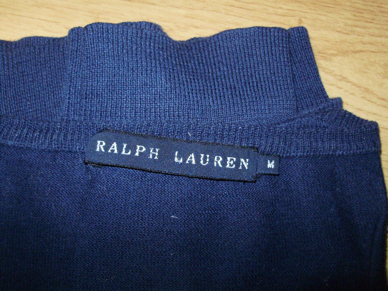 Ralph Lauren Pullover blau V-Ausschnitt Feinstrick zart Gr M