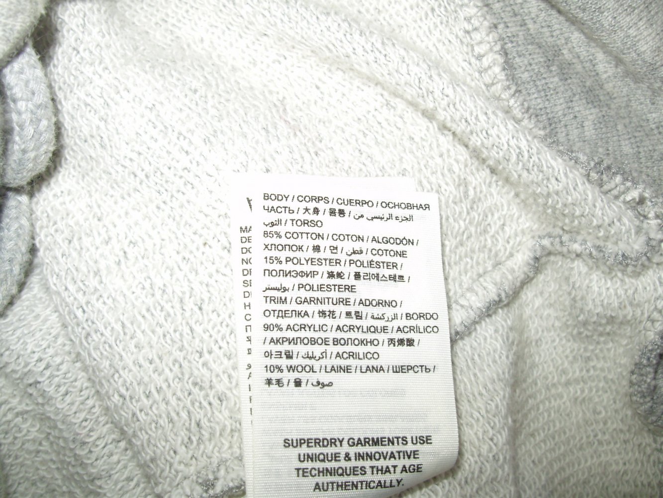 Superdry Sweat Hoodie Wolle Norwegermuster L