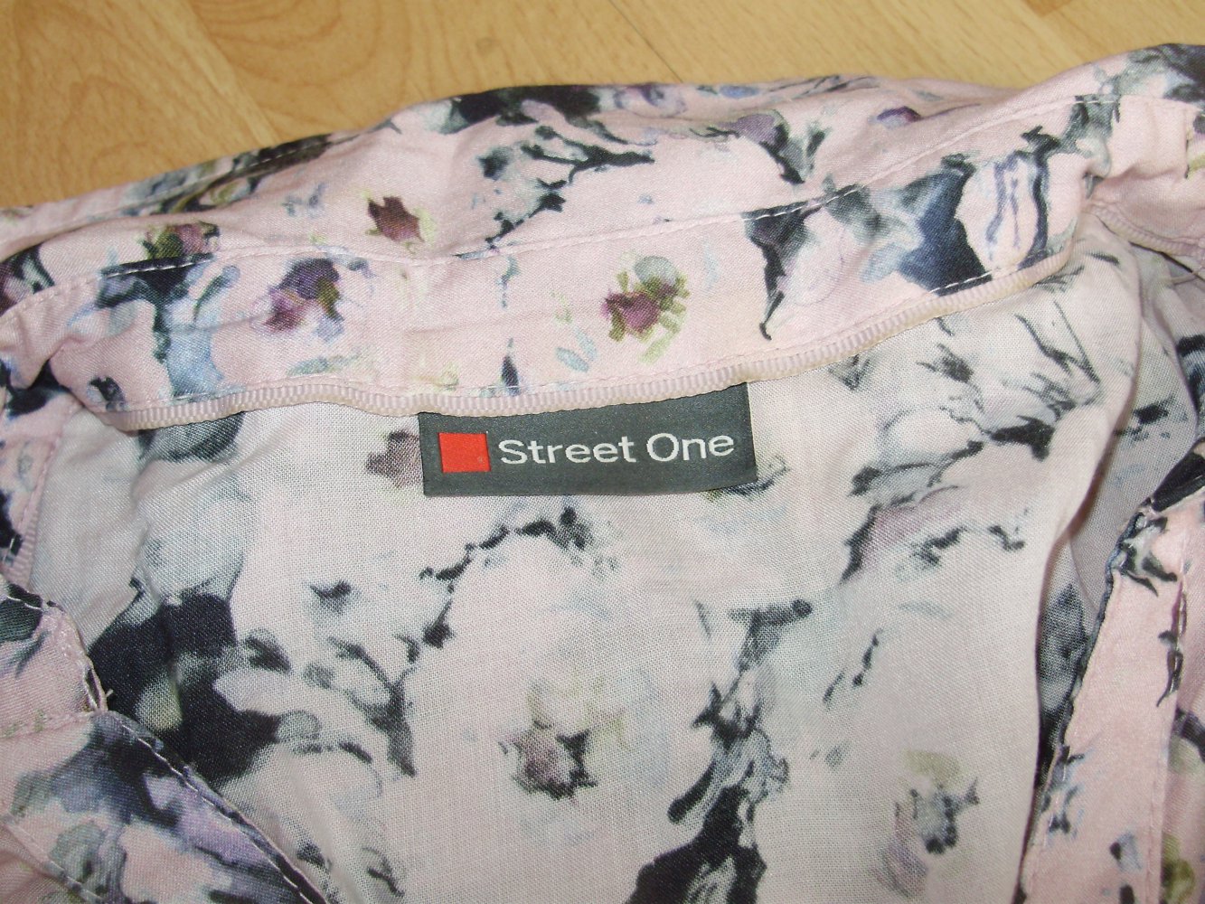 Street one Bluse rose Muster Knöpfe Gummibund Gr 34 = S