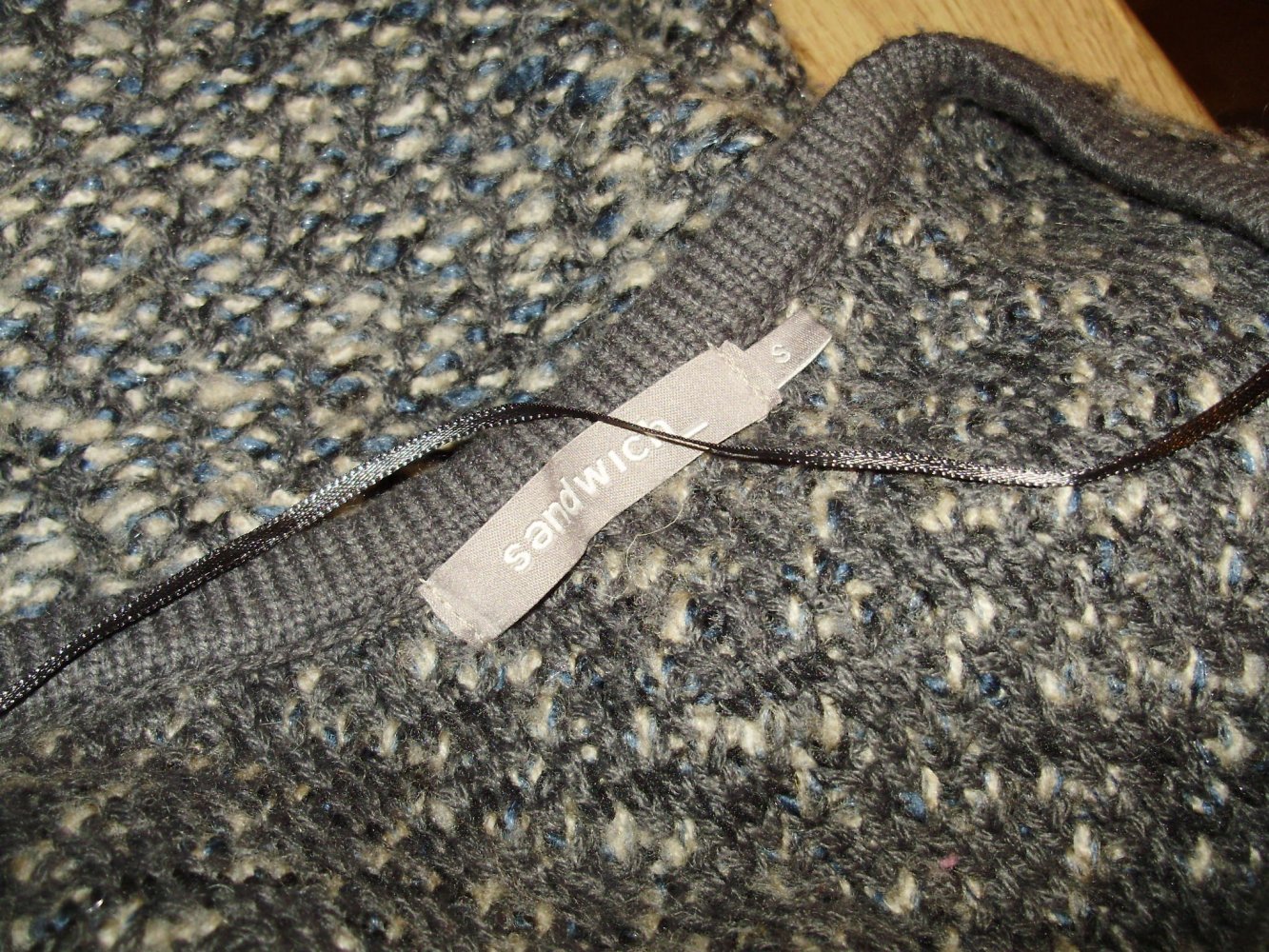 Sandwich Strickmantel warm grau meliert S