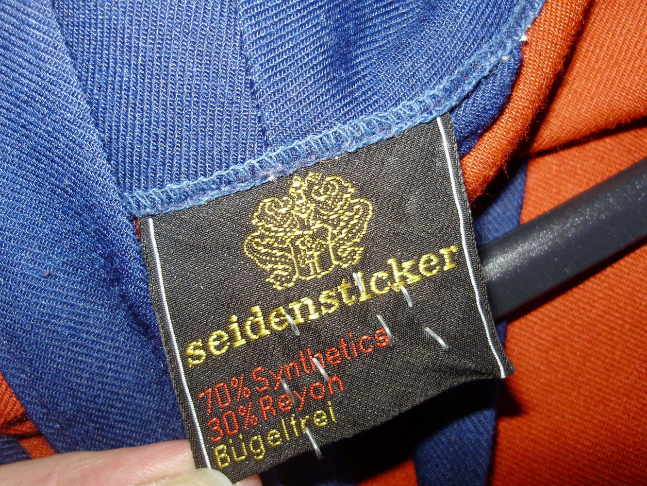 Seidensticker Morgenmantel braun blaue Blenden Gr 54 passend