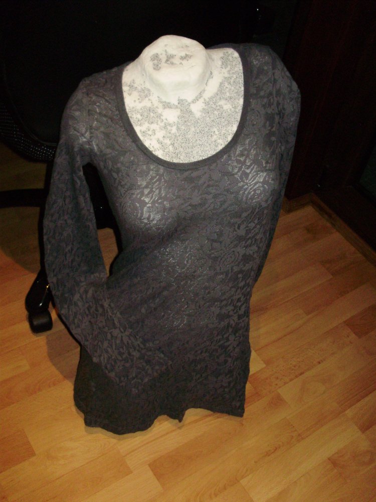 Tandem Kleid Spitze Langarm grau 38