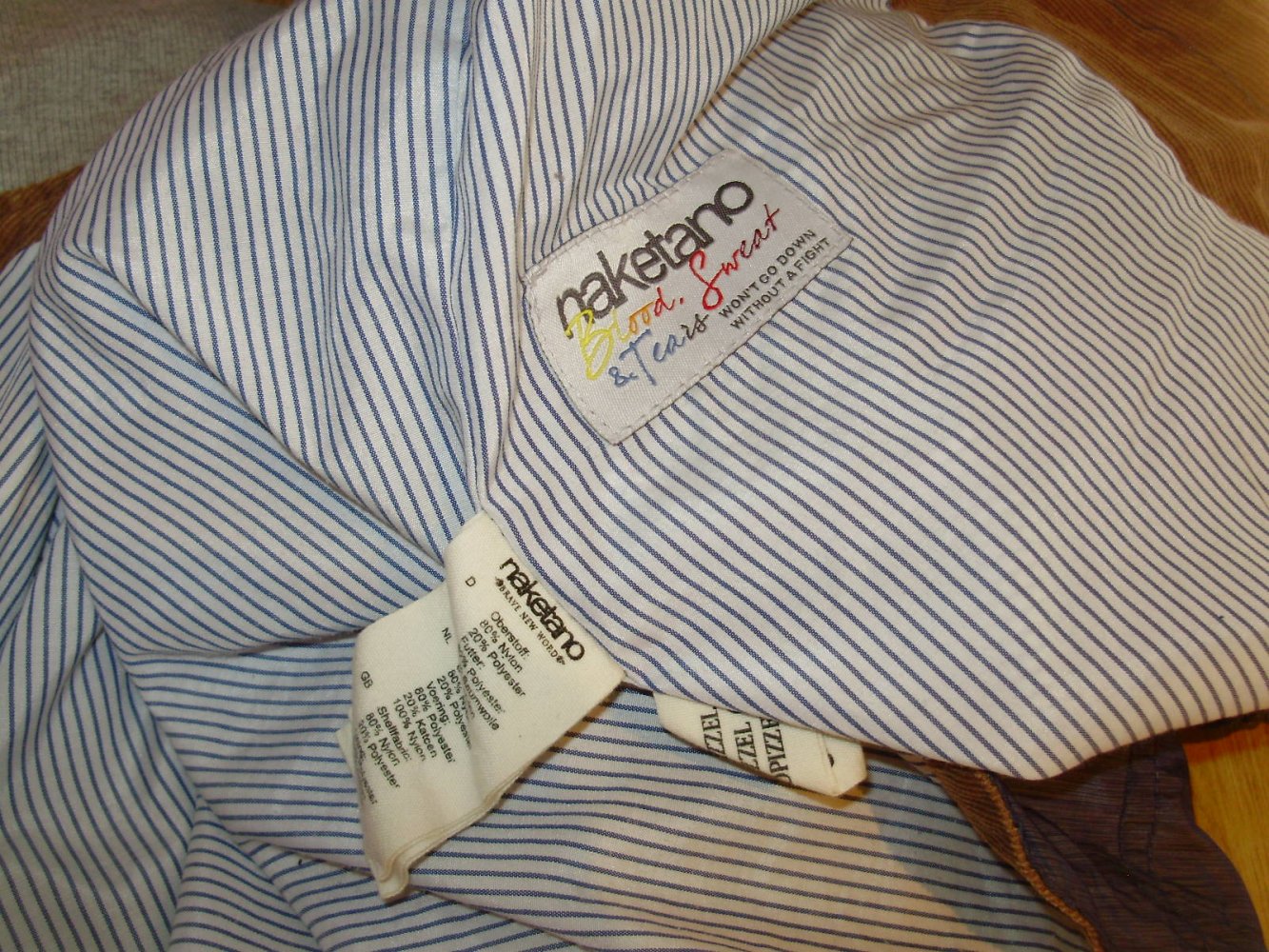 Naketano Jacke blau braun Kapuze S