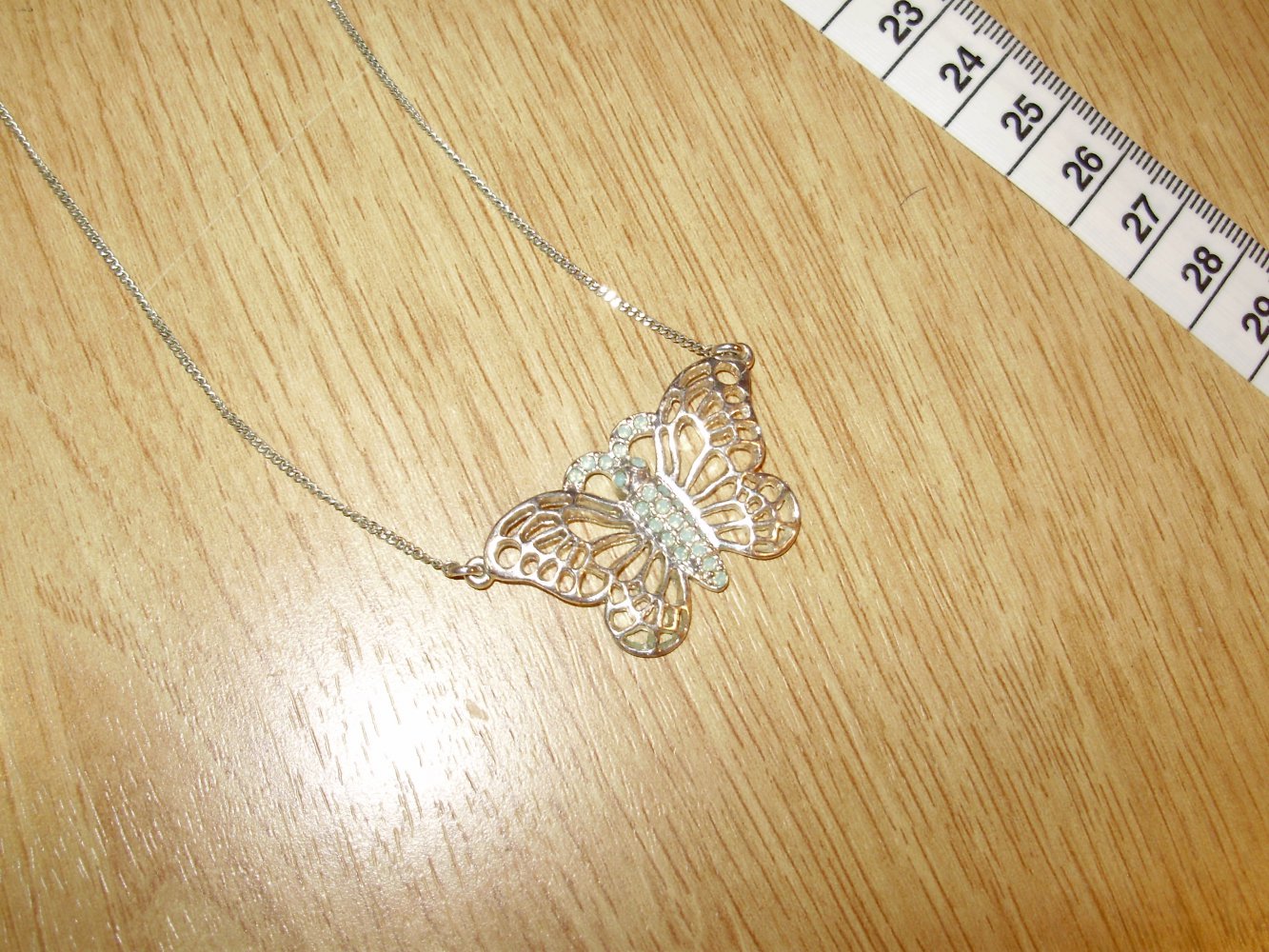 Pilgrim Kette silbern zart Schmetterling wie Collier wie neu