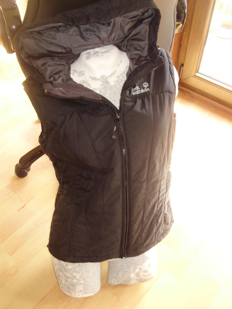 Jack Wolfskin Weste Stepp Kapuze schwarz Microguard M