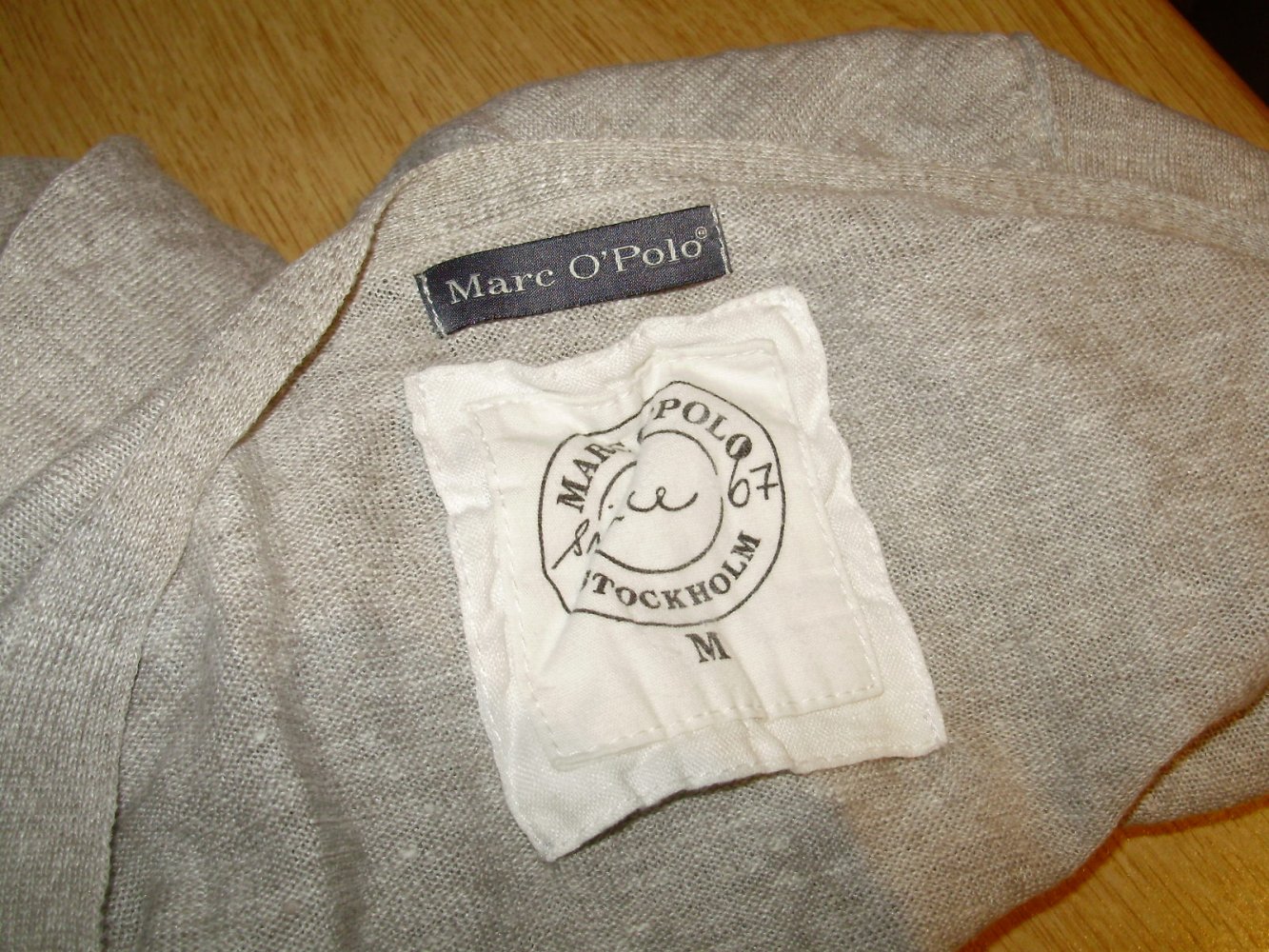 Marc O´Polo Feinstrick Pullover hellgrau Leinen M