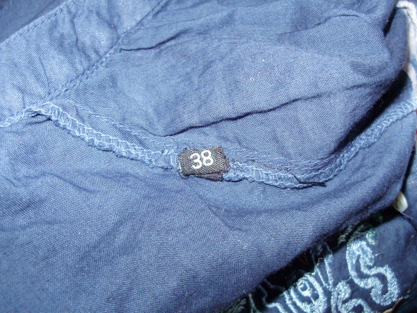 Desigual Kleid blau bunt Batik bestickt Gr 38