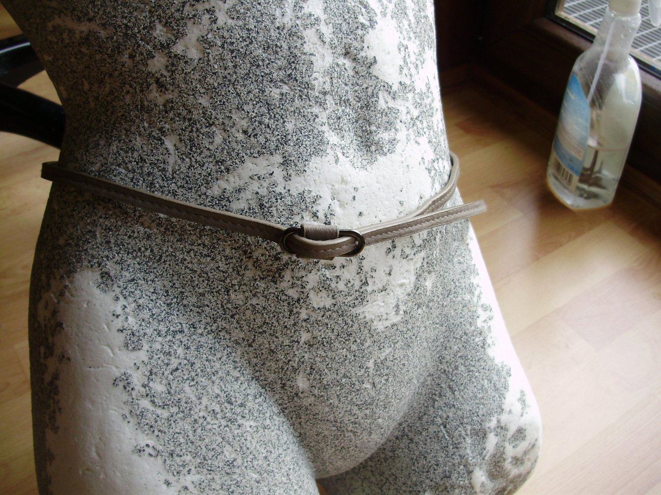 Gürtel grau braun schmal 111 cm