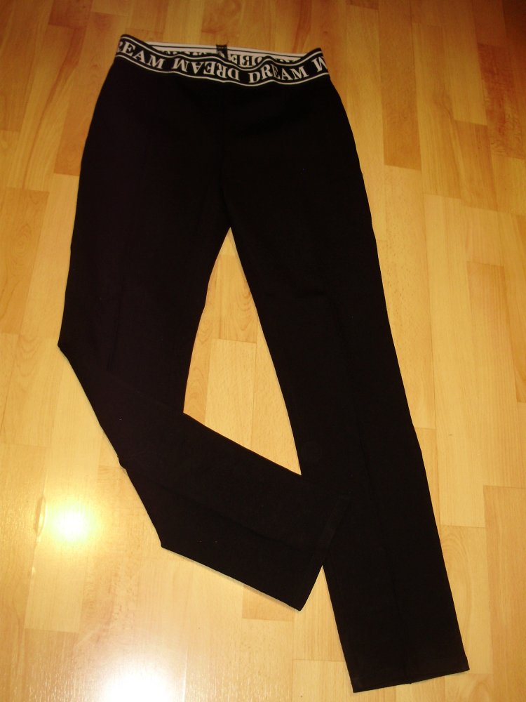 Hose Stretch schwarz breiter Gummibund S Nagelneu