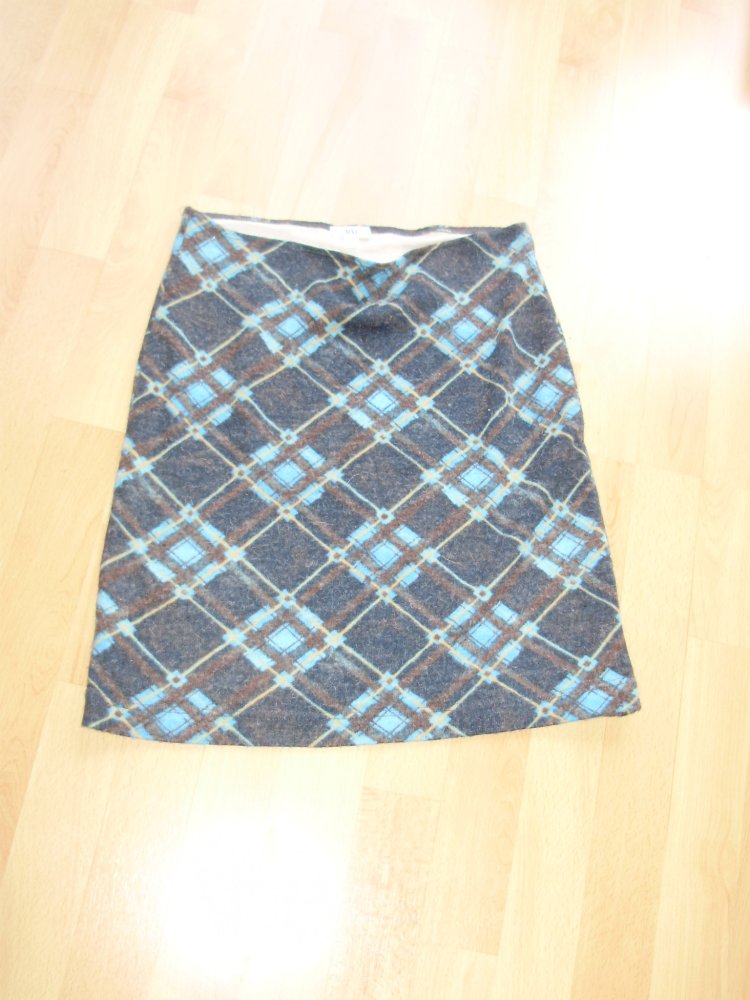 Mango Rock Strick Karo türkis grau gefüttert S