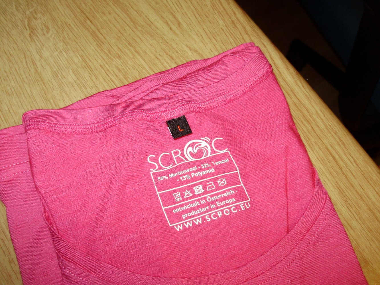 Scroc Austria Shirt pink Merinowolle L