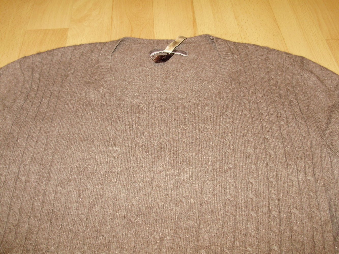 Jakes Pullover braun Zopfmuster BW Kaschmir Angora M / L