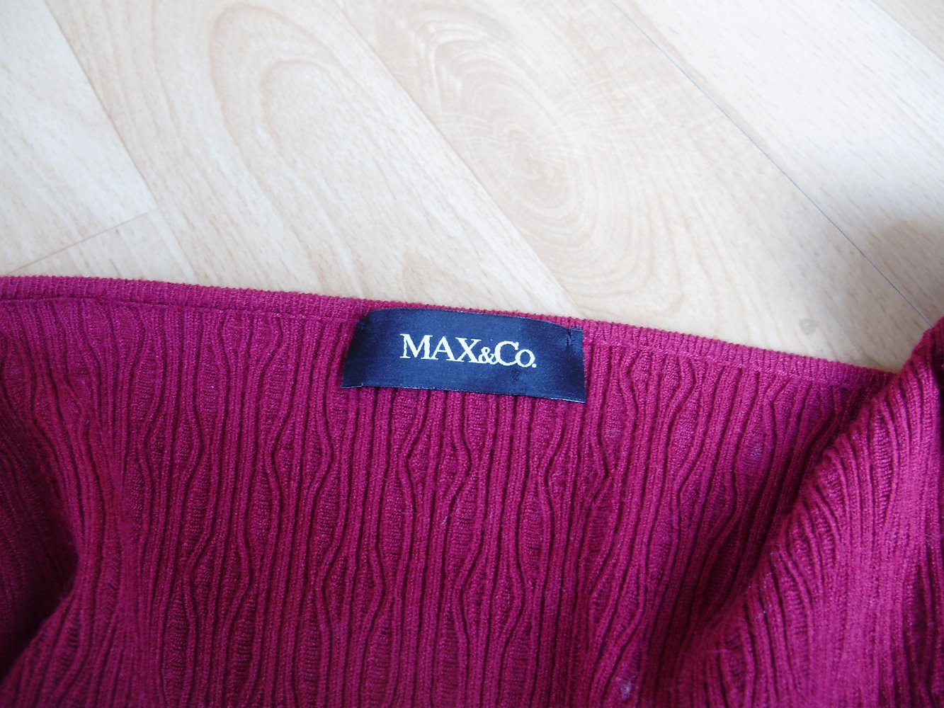 Max&Co kurzer Cardigan Leder echt mit Strick rot Gr M wie neu
