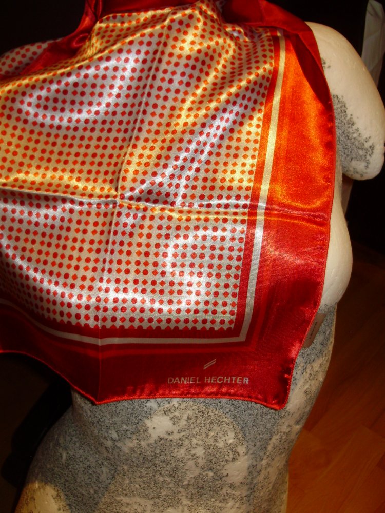 Daniel Hechter Tuch wie Satin OVP rot weiß Muster 50 x 50 cm